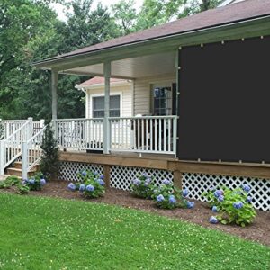 Shatex 90% Shade Fabric Sun Shade Cloth with Grommets for Pergola Cover Canopy Black (10X22ft), 12 Bungee Balls