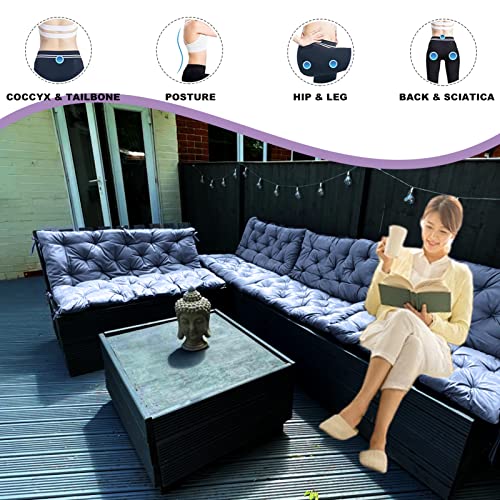 Dttra Garden Bench Seat Cushion, Waterproof Swing Replacement Cushions with Backrest and Ties, Outdoor Porch Patio Swing Non-Slip Chairs Pad (A, 40 * 60in)