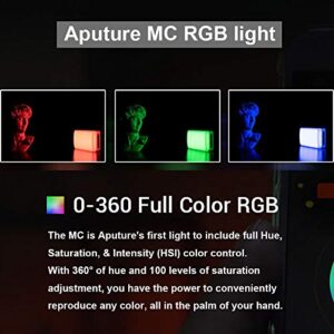 Aputure Amaran AL-MC RGBWW On Camera Video Light, CRI/TLCI 96+, Temperature 3200K-6500K, HSI Mode,Support Magnetic Attraction and App with USB-C PD and Wireless Charging