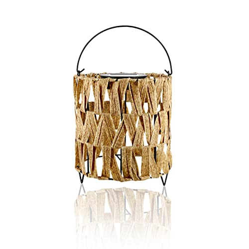 Decorative Table Lights Outdoor Rattan - Hanging Lantern Lights Solar Rattan Lantern Warm White for Tabletop, Garden Decor, Party and Wedding