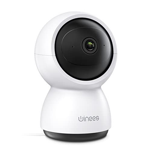 Winees Indoor Security Camera 2K, WiFi Pet Camera for Home Security with Sound/Human/Pet Detection, Clear Night Vision, Motion Tracking, Pan/Tilt/Zoom for Baby Monitor/Elderly/Dog, Alexa&PC Compatible