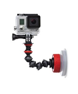 joby suction cup with gorillapod arm for gopro hero6 black, gopro hero5 black, gopro hero5 session, contour and sony action cam