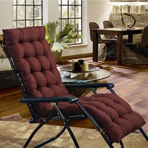 kristin sun lounger cushion pad portable rocking chair cushion garden patio thick seat cushion recliner relax chair cushion (cushion only) no chair-brown 48x165cm(19x65inch)