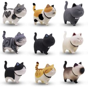 9 pcs cute miniature cats landscape lovely cats figurines fairy home garden animals kitten adorable cupcake christmas birthday gift for home garden decor ornament supplies