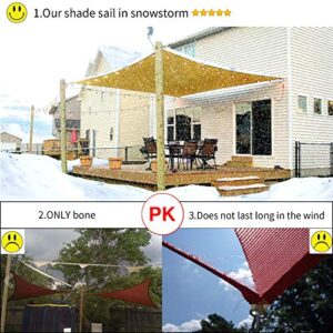 Patio Sun Shade Sail Canopy, 12' x 16' Rectangle Shade Cloth Outdoor Cover - UV Resistant Sunshade Fabric Awning Shelter for Backyard Lawn Garden Carport (Sand Color)