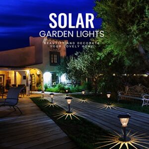 SUNWIND Solar Pathway Lights Outdoor Waterproof Glass Landscape Lights 6-Pack Warm White LED for Garden,Path,Patio Yard,Walkway and Driveway (Bronze Metal)