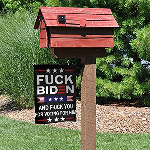 F-Uck Biden And F-Uck You For Voting For Him Garden Flag Flower Art Welcome Garden Flag 12"X 18" Double Sided Double-Sided Vertical Courtyard Lawn Outdoor Home Decoration