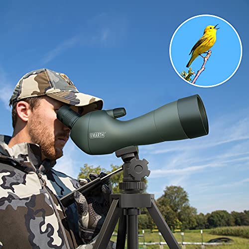 Emarth 20-60x60AE 45 Degree Angled Spotting Scope with Tripod, Phone Adapter, Carry Bag, Scope for Target Shooting Bird Watching Hunting Wildlife