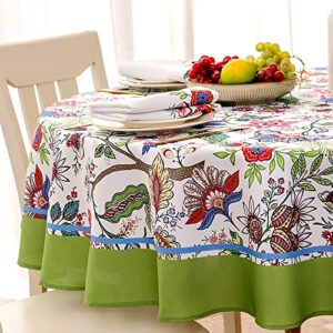 ehousehome indoor outdoor tablecloth water resistant spill proof fabric table cover 60inch round,botanical garden