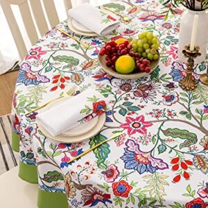 EHouseHome Indoor Outdoor Tablecloth Water Resistant Spill Proof Fabric Table Cover 60Inch Round,Botanical Garden