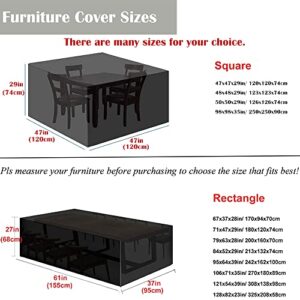 Skyour Patio Table Furniture Set Covers Square/ Rectangular Waterproof Outdoor Indoor Dustproof Garden Table Chair Sofa Furniture Set Cover Protector (98x98x35in)