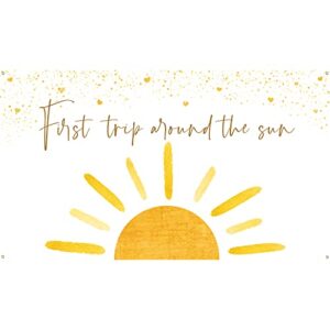osnie boho sun first trip around the sun first birthday photography backdrop banner muted sunrise wall hanging decor sun theme 1st birthday party photo background decoration supplies for boys girls