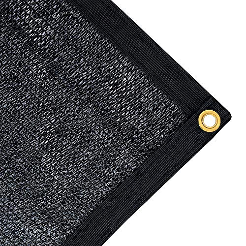 JTsuncover- Black 75% Shade Cloth Mesh Sun Block Net Mesh Shade for Garden Patio UV Resistant - Grommets Each 1ft - 10 ft x 20 ft