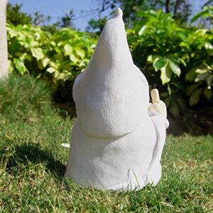 SIMAYA Smoking Wizard Gnome, Naughty Garden Gnome, Polyresin Garden Sculpture, Middle Finger Gnome Statue, Funny Lawn Figurine for Lawn Yard Balcony Porch Patio Home Ornaments Outdoor Decorations