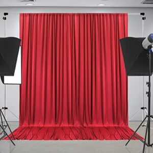 10 ft x 10 ft wrinkle free red backdrop curtain panels, polyester photography backdrop drapes, wedding party home decoration supplies