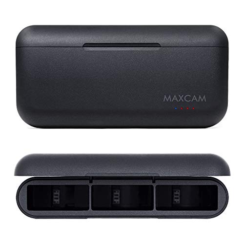 MAXCAM Power Triple Battery Charger for GoPro HERO11/HERO10/HERO9 Enduro Battery Black