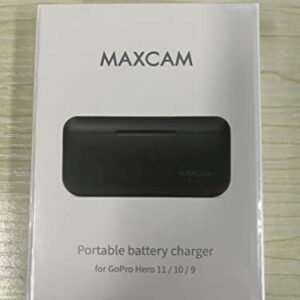 MAXCAM Power Triple Battery Charger for GoPro HERO11/HERO10/HERO9 Enduro Battery Black