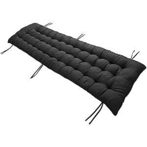 zhouzhou outdoor/indoor garden patio bench cushion chaise lounge chair cushion long rectangle thick non-slip sun lounger chair seat pad for lawn/dining 61.0220.87inch,black