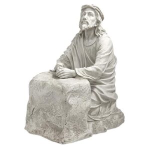 design toscano jesus in the garden of gethsemane religious garden statue, 23 inch, polyresin, antique stone