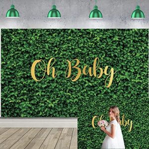 cenven oh baby green leaves wall backdrop green grass baby shower photography background baby newborn announce pregnancy birthday party decorations supplies photo studio props 7x5ft