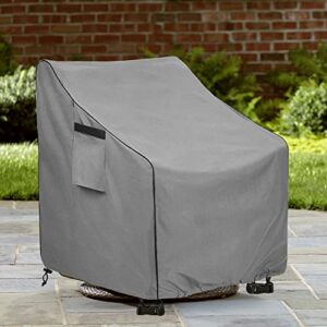 Okcool Outdoor Swivel Chair Cover 2 Pack,Outdoor Furniture Patio Chair Covers Waterproof Clearance,(33"W x 35"D x 38.5"H) Outdoor Lawn Patio Furniture Covers,Grey