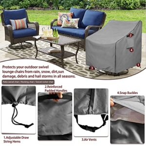 Okcool Outdoor Swivel Chair Cover 2 Pack,Outdoor Furniture Patio Chair Covers Waterproof Clearance,(33"W x 35"D x 38.5"H) Outdoor Lawn Patio Furniture Covers,Grey