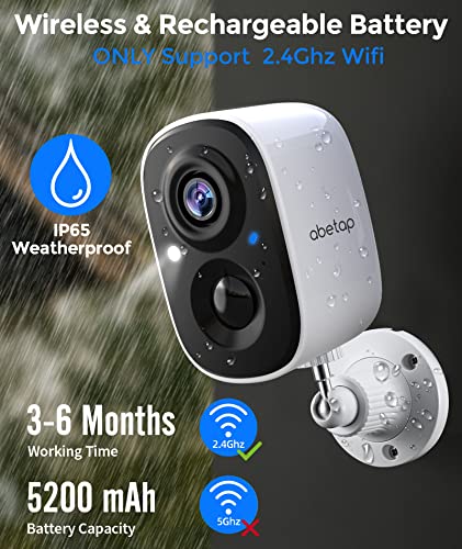 Outdoor Security Camera, 1080P HD Wireless Outdoor Camera with Night Vision, AI & PIR Motion Detection, IP65 Weatherproof, 2-Way Audio, Battery Powered Security Cameras Wireless Outdoor -2 Cameras Kit