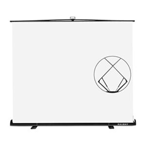 【retractable screen】 raubay 78.7in x 74.8in large collapsible white backdrop portable retractable panel photo background with stand for video conference, photographic studio, streaming