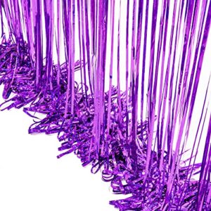 Purple Tinsel Curtain Party Backdrop - GREATRIL Foil Fringe Curtain Party Decor Photo Booth Streamers for Mermaid Birthday Euphoria Themed Party Decorations - 1m x 2.5m - Pack of 2