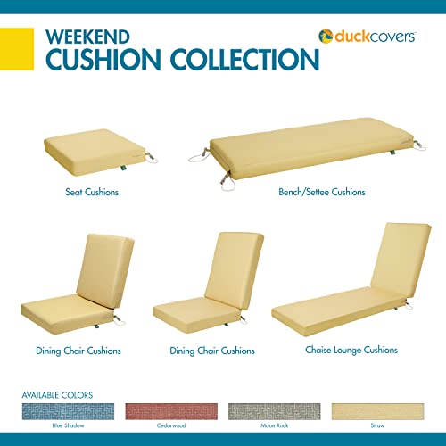 Duck Covers Weekend Water-Resistant Outdoor Dining Seat Cushion, 19 x 19 x 3 Inch, Straw, Dining Chair Cushions