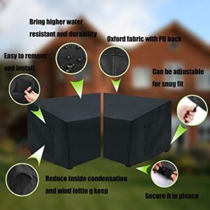 Yolaka Patio Furniture Covers Heavy Duty Outdoor Sectional Couch Protector L Shaped 87x112x30H Black Waterproof