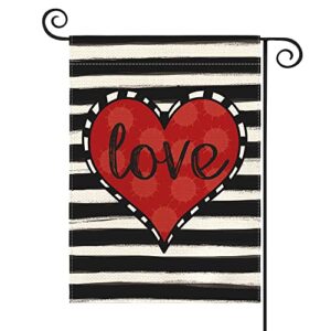 avoin colorlife love heart garden flag outside double sided, valentine’s day anniversary wedding yard outdoor decoration 12×18 inch