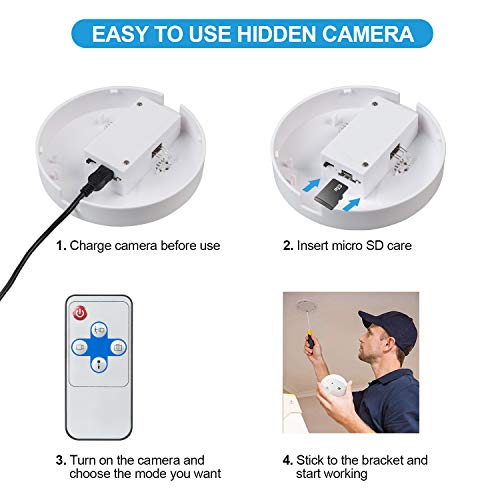 CHSMONB Hidden Camera, 1080P HD Nanny Cam Spy Camera Wireless Mini Video Recorder for Indoor Home Security Monitoring Motion Detection(No WiFi)