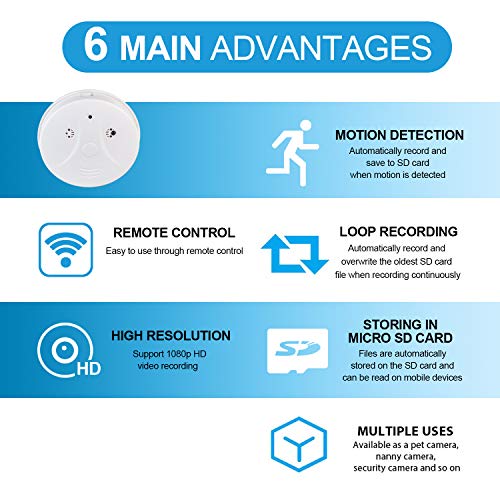 CHSMONB Hidden Camera, 1080P HD Nanny Cam Spy Camera Wireless Mini Video Recorder for Indoor Home Security Monitoring Motion Detection(No WiFi)