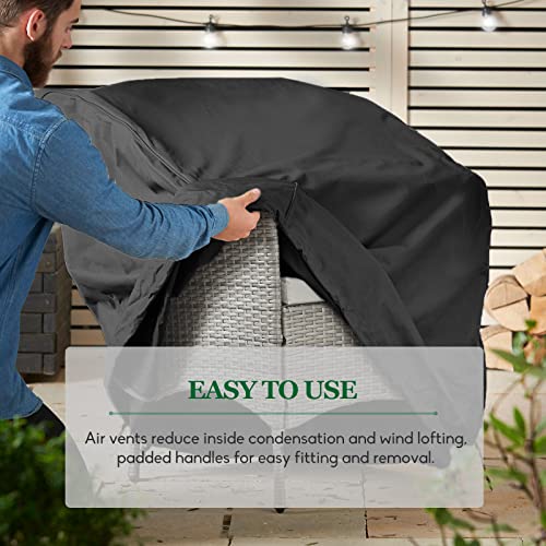 EGIS Waterproof Outdoor Lounge Chair Cover, Heavy Duty Patio Couch Cover, Windproof Outdoor Furniture Cover, Fits up to 30 W x 37 D x 31H, 2 Pack Black