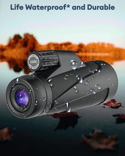 New 2023 Monocular Telescope High Powered Monocular with Smartphone Adapter & Metal Tripod - BAK4 Prism Monocular with Clear Low Light Vision for Wildlife Hunting Camping Travelling