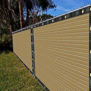 Ifenceview 8'x3' to 8'x50' Beige Shade Cloth Fence Privacy Screen Fence Cover Mesh Net for Construction Site Yard Driveway Garden Pergolas Gazebos Canopy Awning 165 GSM UV Protection (8' x 40')