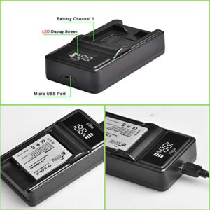 Pickle Power NB-4L Battery and LED Display Charger for Canon PowerShot ELPH 100 HS 300 HS 330 HS 310 HS SD1000 SD1100 is SD1400 is SD200 SD30 SD300 SD40 SD400 SD600 SD750