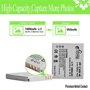 Pickle Power NB-4L Battery and LED Display Charger for Canon PowerShot ELPH 100 HS 300 HS 330 HS 310 HS SD1000 SD1100 is SD1400 is SD200 SD30 SD300 SD40 SD400 SD600 SD750