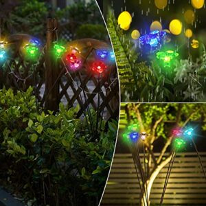 kihutor Solar Garden Lights Outdoor Waterproof - 7 Color Changing Solar Cherry Blossoms Garden Decorations, Swaying When Wind Blows, Solar Lights Decorative for Yard Patio Pathway Decoration(2 Pack)