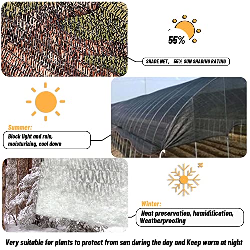 Cool Area 55% 10ft x13ft Sunblock Shade Cloth Cover Mesh UV Resistant Net for Garden Flower Plant Greenhouse, Black