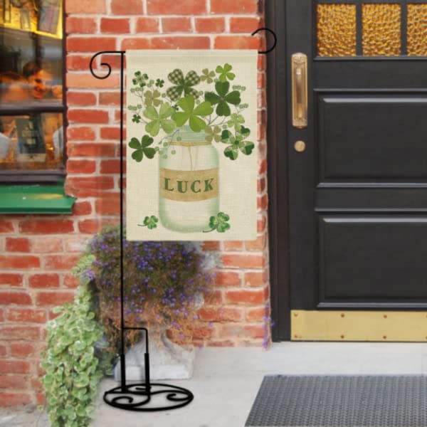 St Patrick's Day Garden Flag Welcome Gnome Garden Flag Vertical Double Sided, Gnomes Horseshoe Beer Shamrock Yard Outdoor Decoration 12x 18 Inch-L6