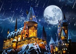 lycgs 7x5ft halloween backdrop magic castle school backdrop wizard background night moon backdrop kids birthday party banner halloween photo backdrop kids halloween photography backdrop x-87