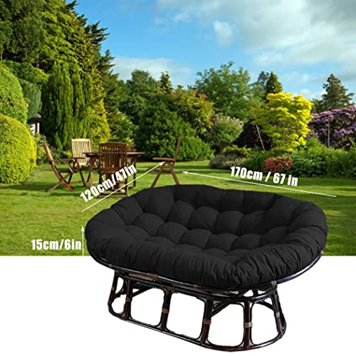 Double Oversized Papasan, Egg Chair Cushion Double Papasan Chair Cushion, Papasan Four-Corner arc Chair Cushions, Patio Indoor Outdoor Egg Chair Cushion for Outdoor Garden,Dark grey,67*47*6in