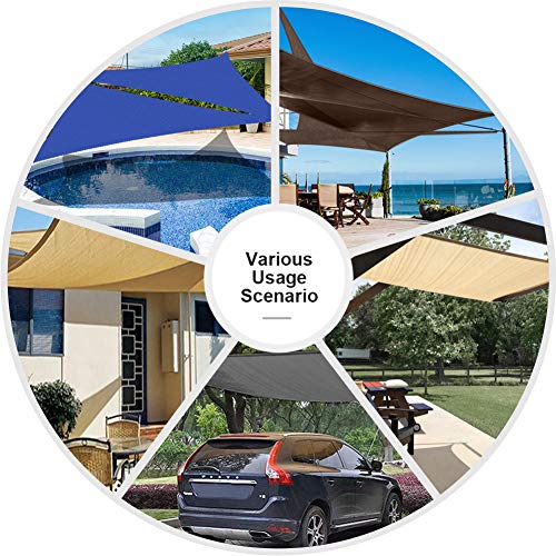 iCOVER Sun Shade Sail Canopy 16'5"x16'5"x16'5", 185GSM Fabric Permeable Pergolas Top Cover, for Outdoor Patio Lawn Garden Backyard Awning, Blue