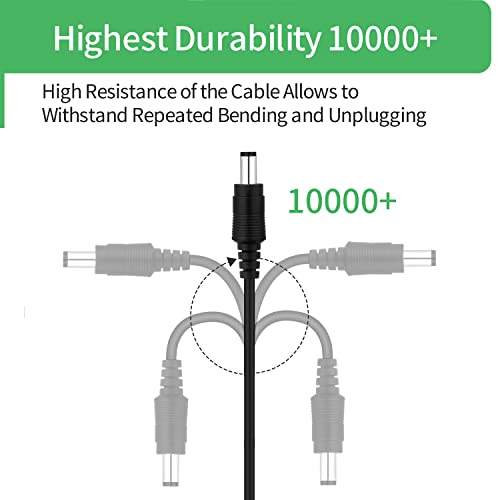 [UL Certified] AC 100-240V to DC 12V 2A Power Supply Adapter, Plug 5.5mm x 2.1mm for CCTV Camera DVR NVR Led Light Strip UL Listed FCC