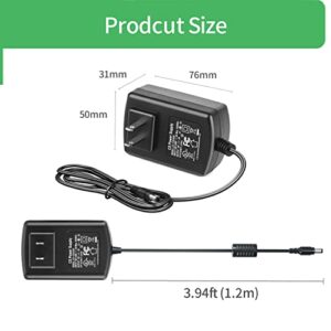 [UL Certified] AC 100-240V to DC 12V 2A Power Supply Adapter, Plug 5.5mm x 2.1mm for CCTV Camera DVR NVR Led Light Strip UL Listed FCC