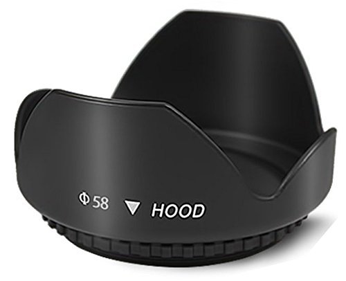 58mm Digital Tulip Flower Lens Hood for Canon Rebel T5, T6, T6i, T7i, T8i, EOS 80D, EOS 90D, EOS 77D, SL3 Cameras with Canon EF-S 18-55mm is STM Lens