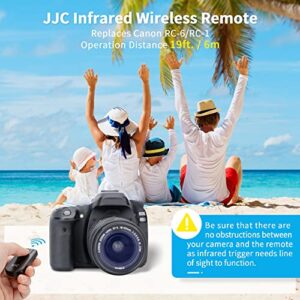 JJC Wireless Infrared Shutter Release Remote Control for Canon Rebel T7i T6i T5i T4i T3i SL1 EOS R5 R6 7D Mark II 6D Mark II 5D Mark IV III 5DS 90D 77D 80D 70D M6 M5 M3 Replaces Canon RC-1/RC-6 Remote
