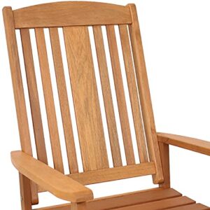 Sunnydaze Meranti Wood Indoor Outdoor Rocking Chair - Patio, Front Porch, Deck, Garden, Balcony, Backyard and Lawn Furniture - Comfortable Seating - 220 lb. Weight Capacity - 42.5-Inch